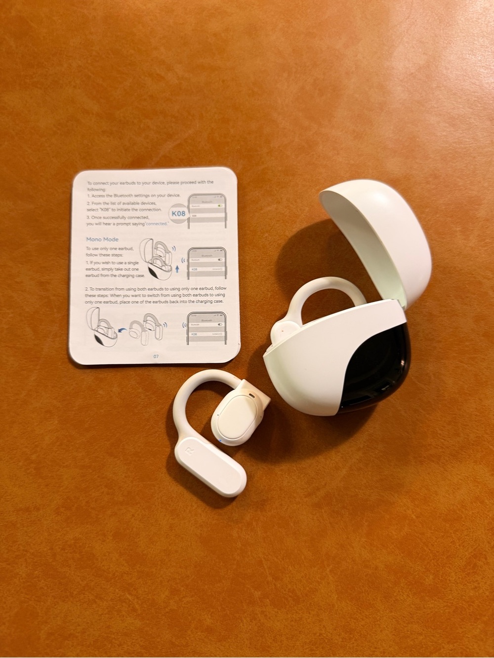 Wireless White Overear Headphones with Charging Case